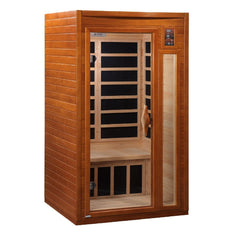 Golden Designs Ultra Low EMF 1-Person Dynamic "Barcelona Elite" FAR Infrared Sauna with Hemlock Wood | Model: DYN-6106-01 Elite