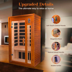 Golden Designs Low EMF 2-Person Dynamic "Barcelona" FAR Infrared Sauna with Hemlock Wood | Model: DYN-6106-01