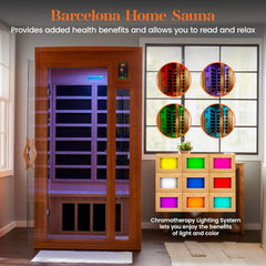 Golden Designs Low EMF 2-Person Dynamic "Barcelona" FAR Infrared Sauna with Hemlock Wood | Model: DYN-6106-01