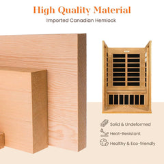 Golden Designs Low EMF 2-Person Dynamic "Barcelona" FAR Infrared Sauna with Hemlock Wood | Model: DYN-6106-01