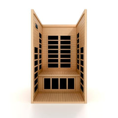 Golden Designs Low EMF 1-Person Dynamic "Gracia" Infrared Sauna with Hemlock Wood | Model: DYN-6119-01