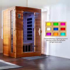 Golden Design Low EMF 2-Person Dynamic "Versailles" FAR Infrared Sauna with Hemlock Wood | Model: DYN-6202-03