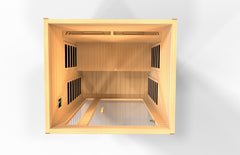 Golden Designs Near Zero EMF 2-Person Dynamic Full Spectrum "Cardoba" FAR Infrared Sauna with Hemlock Wood | Model: DYN-6203-02 FS