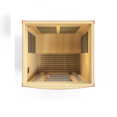 Golden Designs Ultra Low EMF 2-Person Dynamic "San Marino Elite" FAR Infrared Sauna with Dark Honey Hemlock Wood | Model: DYN-6206-01 Elite