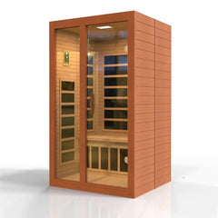 Golden Designs Ultra Low EMF 2-Person Dynamic "Santiago Elite" FAR Infrared Sauna with Dark Honey Hemlock Wood | Model: DYN-6209-02 Elite