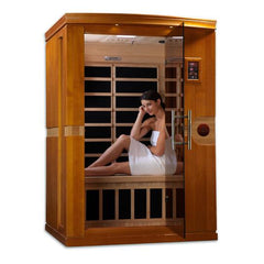 Golden Designs Low EMF 2-Person Dynamic "Venice" Infrared Sauna with Hemlock Wood | Model: DYN-6210-01