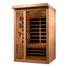 Golden Designs Ultra Low EMF 2-Person Dynamic "Llumeneres" FAR Infrared Sauna with Hemlock Wood | Model: DYN-6215-02