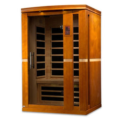 Golden Designs Low EMF 2-Person Dynamic "Vittoria" FAR Infrared Sauna with Hemlock Wood | Model: DYN-6220-01