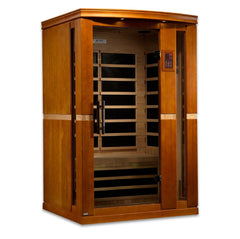 Golden Designs Low EMF 2-Person Dynamic "Vittoria" FAR Infrared Sauna with Hemlock Wood | Model: DYN-6220-01