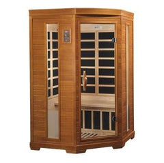 Golden Design Low EMF 2-Person Dynamic "Heming" FAR Infrared Sauna Corner Unit with Hemlock Wood | Model: DYN-6225-02