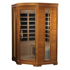 Golden Design Low EMF 2-Person Dynamic "Heming" FAR Infrared Sauna Corner Unit with Hemlock Wood | Model: DYN-6225-02