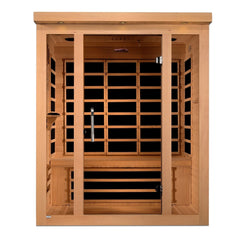 Golden Designs Ultra Low EMF 3-Person Dynamic "Vila" FAR Infrared Sauna with Hemlock Wood | Model: DYN-6315-02 Elite