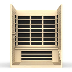 Golden Designs Ultra Low EMF 3-Person Dynamic "Vila" FAR Infrared Sauna with Hemlock Wood | Model: DYN-6315-02 Elite