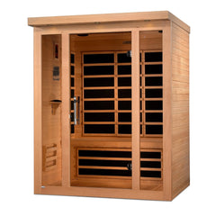 Golden Designs Ultra Low EMF 3-Person Dynamic "Vila" FAR Infrared Sauna with Hemlock Wood | Model: DYN-6315-02 Elite