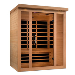 Golden Designs Ultra Low EMF 3-Person Dynamic "Vila" FAR Infrared Sauna with Hemlock Wood | Model: DYN-6315-02 Elite