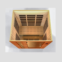 Golden Designs Ultra Low EMF 3-Person Dynamic "Lugano" FAR Infrared Sauna with Hemlock Wood | Model: DYN-6336-02 Elite