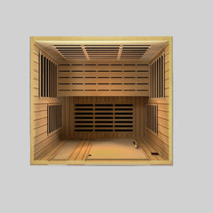 Golden Designs Ultra Low EMF 3-Person Dynamic "Lugano" FAR Infrared Sauna with Hemlock Wood | Model: DYN-6336-02 Elite