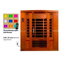 Golden Design Low EMF 4-Person Dynamic "Bergamo" Infrared Sauna with Hemlock Wood | Model: DYN-6440-01