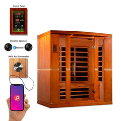 Golden Design Low EMF 4-Person Dynamic "Bergamo" Infrared Sauna with Hemlock Wood | Model: DYN-6440-01