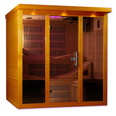 Golden Design Ultra Low EMF 6-Person Dynamic "Monaco Elite" Infrared Sauna w/ 15” LCD Screen & Hemlock Wood | Model: DYN-6996-01