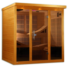 Golden Design Ultra Low EMF 6-Person Dynamic "Monaco Elite" Infrared Sauna w/ 15” LCD Screen & Hemlock Wood | Model: DYN-6996-01