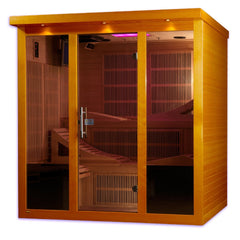 Golden Design Ultra Low EMF 6-Person Dynamic "Monaco Elite" Infrared Sauna w/ 15” LCD Screen & Hemlock Wood | Model: DYN-6996-01