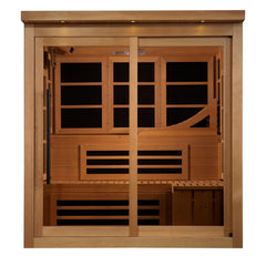 Golden Design Near Zero EMF 6-Person PureTech™ Infrared Sauna w/ 15” LCD Monitor & Canadian Hemlock Wood |GDI-6996-02