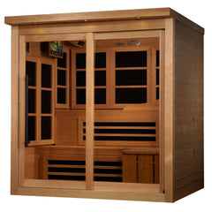 Golden Design Near Zero EMF 6-Person PureTech™ Infrared Sauna w/ 15” LCD Monitor & Canadian Hemlock Wood |GDI-6996-02