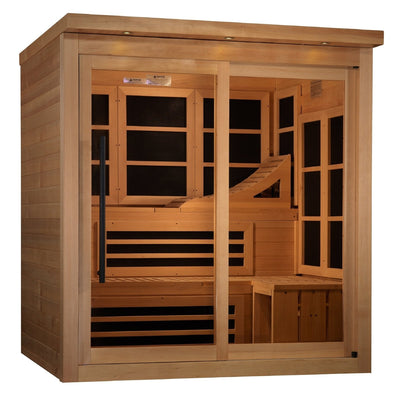 Golden Design Near Zero EMF 6-Person PureTech™ Infrared Sauna w/ 15” LCD Monitor & Canadian Hemlock Wood |GDI-6996-02