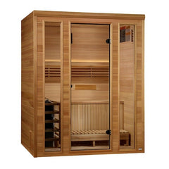 Golden Designs Traditional Steam Sauna 3-Person w/ Pacific Premium Clear Cedar | "Andermatt Edition" GDI-7030-01