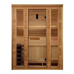 Golden Designs Traditional Steam Sauna 3-Person w/ Pacific Premium Clear Cedar | "Andermatt Edition" GDI-7030-01