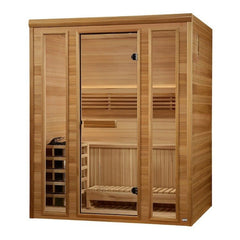 Golden Designs Traditional Steam Sauna 3-Person w/ Pacific Premium Clear Cedar | "Andermatt Edition" GDI-7030-01