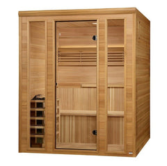 Golden Designs Traditional Sauna 6-Person w/ Pacific Premium Clear Cedar | "Engelberg Edition" GDI-7060-01