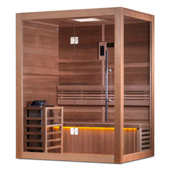 Golden Designs 3-Person Traditional Sauna "Hanko" - Red Cedar | GDI-7202-01