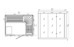 Golden Designs Steam Sauna 3-Person "Copenhagen Edition" Traditional Sauna with Red Cedar Wood | Model: GDI-7389-02