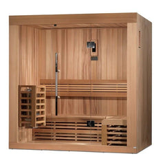 Golden Designs Steam Sauna 3-Person "Copenhagen Edition" Traditional Sauna with Red Cedar Wood | Model: GDI-7389-02