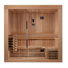 Golden Designs Steam Sauna 3-Person "Copenhagen Edition" Traditional Sauna with Red Cedar Wood | Model: GDI-7389-02