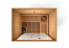 Golden Designs Steam Sauna 3-Person "Copenhagen Edition" Traditional Sauna with Red Cedar Wood | Model: GDI-7389-02