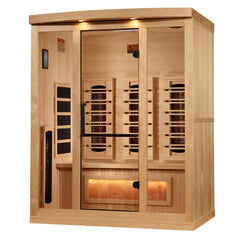 Golden Designs 2025 Reserve Edition GDI-8030-03 3-Person Full Spectrum PureTech Near Zero EMF FAR Infrared Sauna with Himalayan Salt Bar