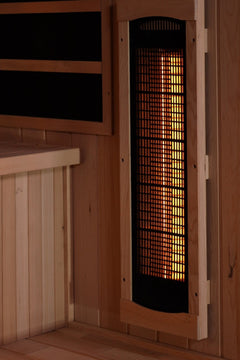 Golden Designs Near Zero EMF 4-Person Full Spectrum PureTech™ Infrared Sauna with Himalayan Salt Bar | Model: GDI-8040-03