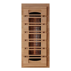 Golden Designs Near Zero EMF 4-Person Full Spectrum PureTech™ Infrared Sauna with Himalayan Salt Bar | Model: GDI-8040-03