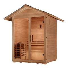 Golden Designs Outdoor Traditional Steam Sauna 3-Person w/ Canadian Hemlock | "Arlberg" GDI-8103-01