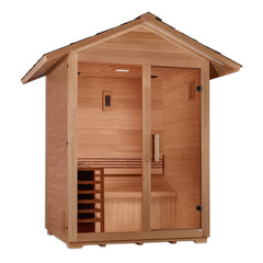 Golden Designs Outdoor Traditional Steam Sauna 3-Person w/ Canadian Hemlock | "Arlberg" GDI-8103-01