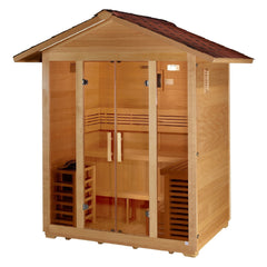 Golden Designs "Vorarlberg" 5-Person Traditional Outdoor Steam Sauna -  Canadian Hemlock