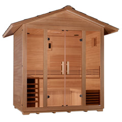 Golden Designs "Vorarlberg" 5-Person Traditional Outdoor Steam Sauna -  Canadian Hemlock