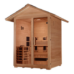 Golden Designs "Carinthia" 3-Person Full Spectrum Hybrid Outdoor Steam Sauna - Canadian Hemlock GDI-8123-01