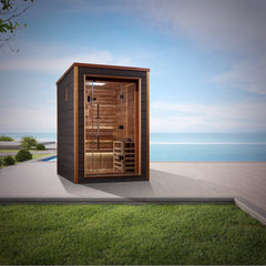 Golden Designs "Narvik" 2-Person Indoor/Outdoor Traditional Sauna (GDI-8202-01) - Canadian Red Cedar Interior