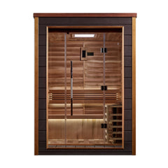 Golden Designs "Narvik" 2-Person Indoor/Outdoor Traditional Sauna (GDI-8202-01) - Canadian Red Cedar Interior