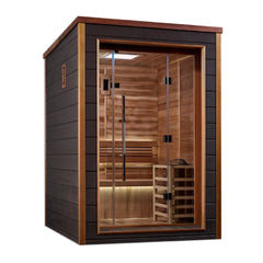 Golden Designs "Narvik" 2-Person Indoor/Outdoor Traditional Sauna (GDI-8202-01) - Canadian Red Cedar Interior