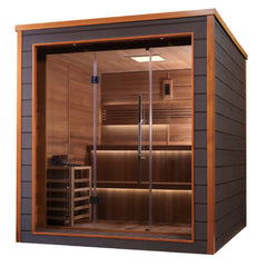 Golden Designs "Bergen" 6-Person Indoor/Outdoor Traditional Steam Sauna (GDI-8206-01) - Red Cedar Interior